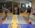 Bild: kro
Bettina Lux und Michael Bindl beim Trainieren auf der Anlage in Eberts Kegelsportcenter.