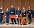 Bild: Michael Clements
Das Ensemble Fantasmi spielt Barockviolinen, Cembalo, Blockflöte (Paul Leenhouts), Barock-Bratschen, -Cello, Theorbe und Kontrabass