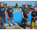 Bild: jr
Sie bilden derzeit die Führungsspitze des Tauchclubs Nautilus: (von links) Zweiter Vorsitzender Mike Keiner, Hans Czerwik, Vorsitzender Arno Wirnitzer und Erste-Hilfe-Ausbilderin Doris Czerwik.