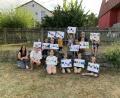 Bild: soj
Beim Ferienprogramm der Ebnather Kolpingfamilie durften die Kinder Bilder mit ihren Namen gestalten.