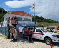 Bild: roh
Die Teilnehmer der Informationstour aus Friedenfels am Ostsee-Strand.