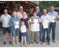 Bild: wro
Ehrungen beim Opel-Club Schönhaid: Im Bild von links Ralf Strobl, Berta Strobl, Dietmar Brechter, Carmen Kirchner (mit Töchterchen Constanze), Gretl Prößl, Dieter Müller, Tino Kaiser und Georg Bächer.