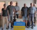 Bild: Angelika Ziegler/exb
Besuch und Spendenübergabe in Pfreimd: (von links) Angelika Ziegler, Mykola Ozhyk, Josef Ziegler, Olexandr Kolpak, Erwin Koppmann und Horst Troidl.