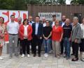 Bild: bnr
MdB Marianne Schieder (Vierte von links) steht weiterhin an der Spitze des SPD-Unterbezirks Schwandorf/Cham. Als Stellvertreter stehen Franz Kopp (Zweiter von links) und Peter Wein (Sechster von links) zur Seite.