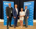Bild: CSU-Kreisverband Tirschenreuth/exb
Dieses Quartett will die CSU im Stimmkreis Tirschenreuth in die Landtags- und Bezirkstagswahl 2023 schicken. Im Bild von links: Landrat Andreas Meier, Landrat Roland Grillmeier, Stefanie Dippl und MdL Tobias Reiß