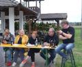 Bild: rn
Von höherer Warte aus leitete Michael König die Jahreshauptversammlung der Faschingsgesellschaft. Mit im Bild (von rechts) Präsident Harald Wohlrab, Schriftführerin Jana Hausner, Kassiererin Katja Tannreuter und zweite Vorsitzende Tanja Ficker.