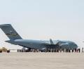Archivbild: Airman 1st Class Kylie Barrow/U.S. Air Force via AP/dpa
Ein Transportflugzeug vom Typ Boeing C-17 der US-Luftwaffe kreiste am vergangenen Freitag über dem Landkreis Amberg-Sulzbach.