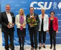Bild: CSU-Kreisverband Bayreuth/exb
Franc Dierl (Mitte) mit der scheidenden Landtagsabgeordneten Gudrun Brendel-Fischer, Ehefrau Barbara, Bundestagsabgeordneter Silke Launert und Bezirkstagsvizepräsident Dr. Stefan Specht (von rechts).