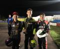 Bild: exb
Kartfahrer Mikka Trapp (links) belegte in der Gesamtwertung der Rotax Max Clubsportserie hinter Montego Maassen (Mitte) und Raphael Balzer (rechts) den dritten Platz.