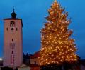 Archivbild: Norbert Grüner
Energiesparen ist angesagt, deshalb wird heuer in der Adventszeit an manchen Stellen in Tirschenreuth kein Christbaum leuchten. Der Weihnachtsbaum am Klettnersturm (Bild) sowie am Marktplatz werden aber strahlen.