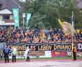 Bild: Marcus Foerster
"Kriminelles Leben Dynamo": Das Transparent gab am Samstag in Bayreuth für viele Dresden-Fans das Motto vor.