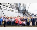 Bild: Ludwig König/exb
Auch am restaurierten Segelschulschiff Gorch Fock war ein Halt eingeplant.