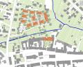 Bild: BHS Architekten Ingenieure
Die Grafik zeigt die für die weitere Planung ausgewählte Variante und die beiden Innenstadthäuser mit der fußläufigen Verbindung zur Innenstadt. Jetzt soll die Detailplanung folgen.