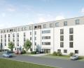 Grafik: INREAL/Bayern Care GmbH
So soll es auf der „Köferinger Höhe“ einmal aussehen: Neben 40 seniorengerechten Wohnungen entsteht auch dieser Gebäudekomplex mit 72 Pflegeappartements.