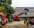 Bild: Mittelschule Tirschenreuth/exb
Der Probealarm an der Mittelschule in Tirschenreuth wurde mit einer Übung der Feuerwehr mit Drehleiter verbunden.