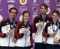 Bild: DSB
Kerstin Schmidt (rechts) aus Siegritz holte bei der WM in Kairo zusammen mit dem Thüringer Jacob Hofmann (Zweiter von rechts) Mixed-Gold im Target Sprint. Anja Fischer und Dominik Hermle (daneben) holten Silber.