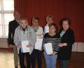 Bild: VdK-Auerbach/exb
Bürgermeister Joachim Neuß (von links), Herbert Hecht, Elisabeth Lehner, Vorsitzende Heidi Deinlein, Johanna Mutzbauer und Kreisverbandsvorsitzende Marianne Kies-Baldasty.
