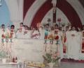 Archivbild: Arul/exb
Pfarrer Aruls (Vierter von links) Priesterweihe am 2. Mai 2005 mit seinen Mitbrüdern.