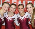 Bild: Julia Ritter/exb
Lea Tretter (von links), Anna Schramm, Alisha Höfler und Alina Hinrichsmeyer von der TG Tirschenreuth qualifizierten sich in der WK11 für das Landesfinale in Illertissen.