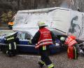 Bild: mfh
Drei Fahrzeuge und vier verletzte Personen gehörten zum Übungsszenario.
