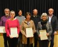 Bild: fdl
Langjährige Sänger im Ehenfelder Kirchenchor werden geehrt (von links): Franz Birner, Edith Dorner, Mechthild Schärtl, Anita Falk, Pfarrer Johann Hofmann, Chorleiterin Dorothea Meyer und Kirchenpfleger Joachim Winkler.