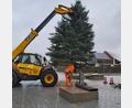 Bild: Gaby Buchbinder/exb
Der Eslarner Christbaum ist am Tillyplatz angekommen.
