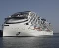 Symbolbild: Hassan Ammar/dpa
Das 22-Deck-Kreuzfahrtschiff MSC World Europa, ein schwimmendes Hotel, hat an den Hafen von Doha angedockt und bietet Platz für rund 6700 WM-Fans. Auch Sebastian Kress hat sich in ein Kreuzfahrtschiff im Hafen von Doha eingebucht.