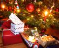 Symbolbild: Karl-Josef Hildenbrand/dpa
Verpackte Geschenke liegen in einem Wohnzimmer unter einem festlich geschmücktem Weihnachtsbaum.