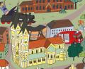 Grafik: Stefania Santoro
Josefskirche, Josefshaus, RAW-Gelände, Feuerwehr und Flaschensammler. So bunt geht es in diesem Detail des Weiden-Wimmelbilds zu, das Illustratorin Stefania Santoro im Auftrag von PuzzleYou entworfen hat.
