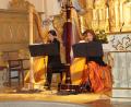 Bild: wel
Johanna und Veronika Ponzer (von links) spielten in der Niedermuracher Kirche "himmlische Harfenmusik zur Vorweihnachtszeit"