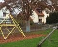 Bild: e
Um diesen Baum auf dem Spielplatz in Theuern geht es: Er ist schon zum zweiten Mal schwer beschädigt worden