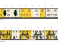 Grafik: Jäger Modulbau
Süd-Ost-Ansicht eines der Wohngebäude der Obdachlosenunterkunft. Gebaut es aus Stahlbaumodulen. Jeweils zwei oben liegende Appartements werden über eine Außentreppe erreicht. Alle Eingänge liegen Richtung Innenhof.