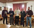 Bild: Wolfgang Müller/exb
Die ausgezeichnete Züchter Wolfgang Zirwick, Ambros Galli, Georg Moreis, Dionys Prechtl und Alexander Mack (von links) freuen sich über die guten Flugergebnisse ihres Vereins.