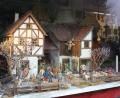 Bild: bjp
Das Haus stammt aus Franken, die Figuren aus dem böhmischen Grulich: Diese etwa 100 Jahre alte Weihnachtskrippe im Pressather Rothballer-Schaufenster spiegelt süddeutsch-böhmische Religions- und Kunstgeschichte wider.