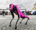 Bild: Stadtverwaltung Pilsen
Ein vierbeiniger Roboter vor dem neuen Technologiepark Techtower