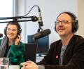 Bild: Sebastian Scherm
Doris Hofmann und Ulli Scherr bei der Aufnahme des Kulturkiosk-Podcasts.