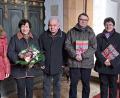 Bild: sei
Pfarrer Andreas Ruhs und Vertrauensfrau Doris Borchardt (links) danken Emmi und Otto Janner sowie Helmut Hackbarth und Christine Poß.