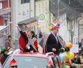 Archivbild: jma
Das Prinzenpaar Laura I. und Patrick I beim Kirchenthumbacher Faschingszug 2019.