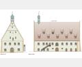 Bild: Architekturbüro Michael Dittmann/exb
Der Plan sieht an der Giebelseite des Rathauses den künftigen Haupteingang vor, daneben die aus Brandschutzgründen erforderliche Außentreppe an der Nordseite des Gebäudes.