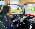 Bild: Gabi Schönberger
Lucas Grabmaier, Schüler an der Europa-Berufsschule in Weiden, fuhr im Fahrsimulator des BADS mit 1,6 Promille Auto.