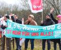 Bild: Hirsch
Für 10,5 Prozent mehr Lohn gehen derzeit die öffentlich Bediensteten auf die Straße. Am Warnstreik vor den Toren des Müllkraftwerkes beteiligten sich 120 Personen.