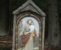 Bild: gis
Der Bildstock mit dem Bildnis des heiligen Josef mit dem Jesuskind auf dem Arm an der Straße von Hüttstadl nach Fichtelberg.