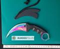 Bild: Quelle Bundespolizei/exb
Unter vielen beschlagnahmten Waffen am Wochenende war auch dieses exotische Karambitmesser, das Fahnder des Bärnauer Bundespolizeireviers bei einem 22-Jährigen in der Ersatzradmulde entdeckten.