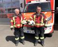 Bild: wro
Der noch amtierende und der künftige Kreisbrandrat am heimischen Feuerwehr-Standort Wiesau in der Egerstraße: Andreas Wührl (links) übergibt die Leitung an Stefan Gleißner.
