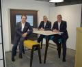 Bild: Gerd Pöhlmann/fph
Vorstandsvorsitzender Johannes Herzog, Vorstand Christian Mandel und Generalbevollmächtigter Matthias Benesch (von links) blicken optimistisch in die Zukunft der „digitalen Landbank“.