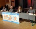 Bild: gac
Das Podium (von links): Tim Saborowski, Bernhard Saurenbach, Katrin Birner und Stefan Dietl brachte unterschiedliche Blickwinkel und eigene Erfahrungen zum Thema "Armut" in die Diskussion.