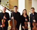 Bild: Eva Gjaltema/exb
Das "Varian Fry Quartett" mit Philipp Bohnen, Joshua Halpern, Marlene Ito und Martin von der Nahmer (von links).