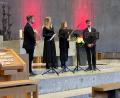 Bild: Peter Gärtner/exb
Eine hervorragende Demonstration vokaler und instrumentaler Kirchenmusik boten (von links) Jonas Dippon, Johanna Troesch, Mirijam Denz und Samuel Huhn in der neuen Kirche Sankt Sebastian in Waldershof.