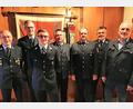 Bild: Feuerwehr Röthenbach/exb
Kreisbrandmeister Herbert Thurm (von links), Zweiter Kommandant Jonas Zeitler, Vorsitzender Philipp Käß und Kommandant Anton Kick sowie Bürgermeister Werner Prucker (von rechts) und Zweiter Vorsitzender Albert Bader dankten Alexander Schmidt für sein Engagement.