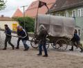Bild: wel
"Die Hussiten kommen", heißt es im Festspiel, für das die Proben im Burghof angelaufen sind.